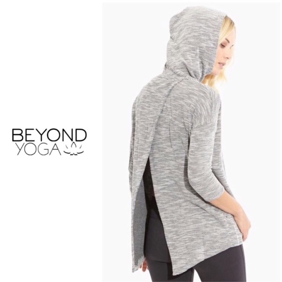 Beyond Yoga Tops - Beyond Yoga Slit Back Panel Workout Hoodie Size S